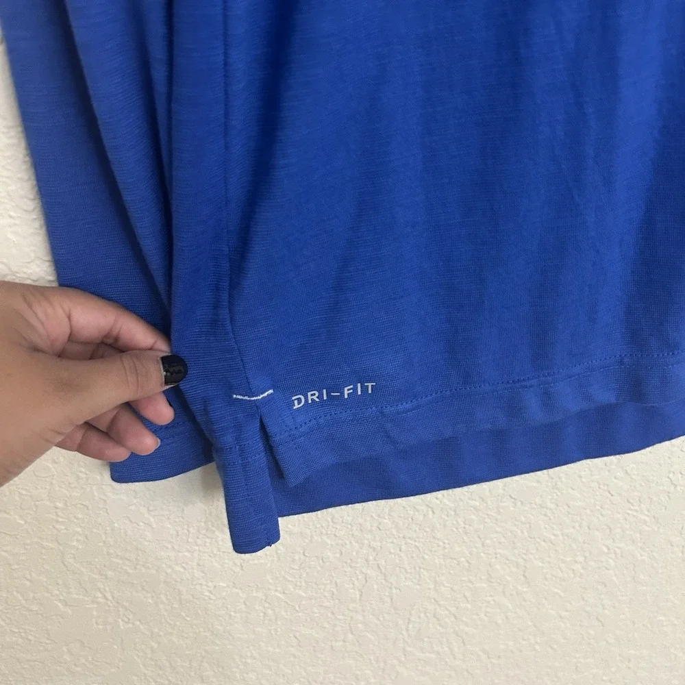 Nike Men's Blue Long Sleeve Dri-Fit Team Player Crew Neck Tee T Shirt NEW XL